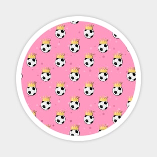 Football / Soccer - Sports King Seamless Pattern - Pink Background Magnet